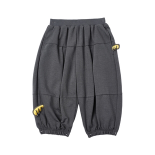 马拉丁【防蚊透气】儿童裤子25夏男女小童分割线立体裤型针织长裤