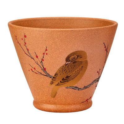 金镶玉紫砂段泥斗笠品茗杯