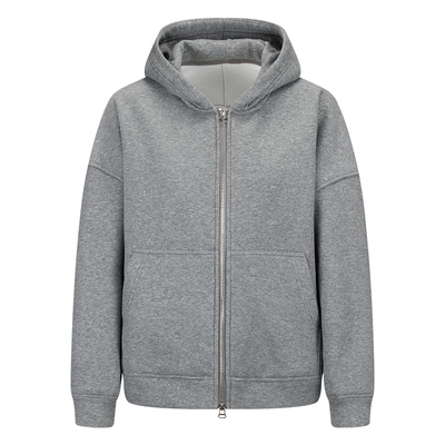 加绒加厚连帽卫衣宽松落肩袖外套