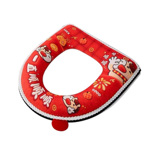 新年马桶坐垫2026新款冬季加厚毛绒亲肤透气四季通用拉链马桶圈套