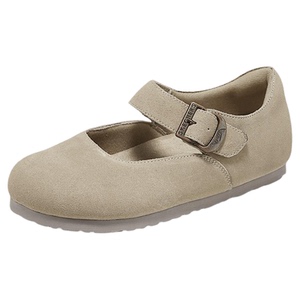 斯凯奇勃肯鞋女2025夏新款一脚蹬休闲鞋皮面圆头玛丽珍鞋浅口单鞋