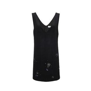 绫致Vero Moda连衣裙秋冬含羊毛软糯A版无袖V领钉珠连衣裙