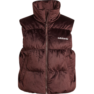 Adidas/阿迪达斯正品新款女士天鹅绒保暖宽松羽绒马甲IW8388