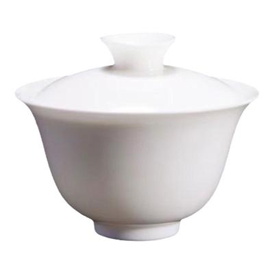 德化羊脂玉白瓷盖碗好用不烫手