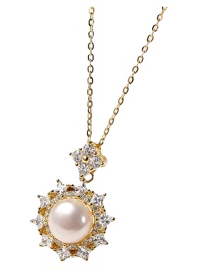 戴拉时尚淡水珍珠吊坠925银项链