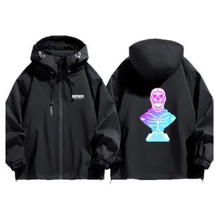 Fortnite堡垒之夜联名游戏周边秋季男女学生情侣装连帽冲锋衣夹克