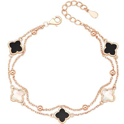 【中国黄金】纯银四叶草手链女款