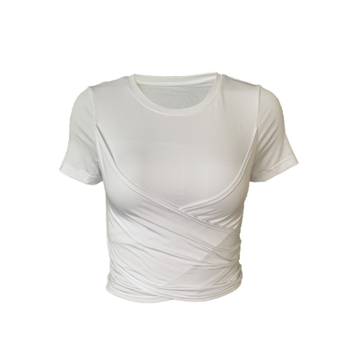 Slenddy Rabbie瑜伽服短袖运动背心带胸垫运动上衣罩衫女S2302