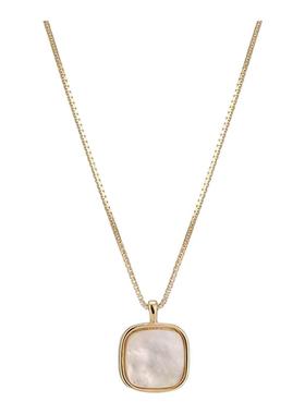 气质方形贝壳项链女冷淡风小众设计感高级感简约轻奢百搭款锁骨链