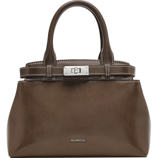 Valuncica/华伦西亚兜兜包秋冬新款单肩斜挎包复古通勤手提包包女