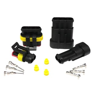 汽车防水连接器 AMP插头插座 公母头HID接插件电线接头1P2P3P4P6P