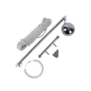 户外不锈钢旗杆手拉绳升降配件红旗套杆三角滑轮把手圆球防风链珠