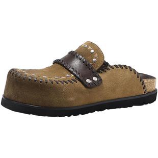 BellaLily2026春新款复古小众勃肯鞋设计感厚底牛皮女鞋潮流半拖