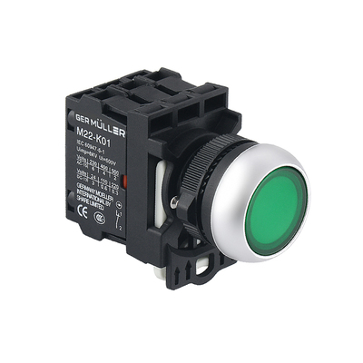 带灯平头按钮开关m22K01防水复位