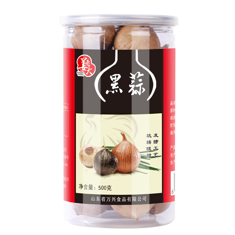 姜老大黑蒜头独头黑蒜瓶装500g