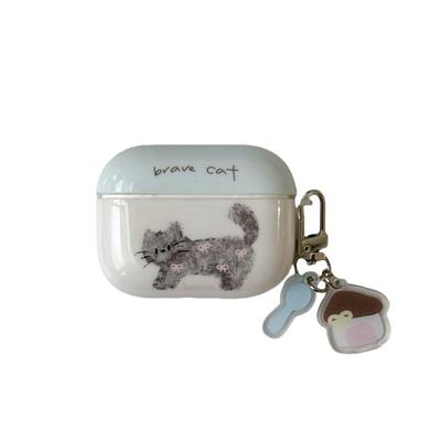 少女蝴蝶结猫咪适用苹果耳机保护套airpodspro3无线蓝牙耳机壳pro2代airpods4二代ipod耳机套airpods3保护壳