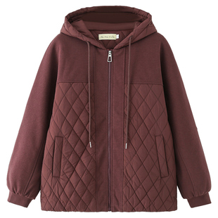 中老年妈妈冬装夹棉加厚棉衣女大码洋气拼接休闲夹克棉服棉袄外套