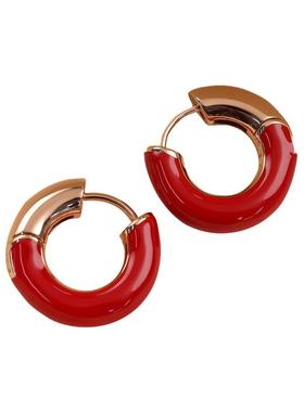 Ag法式风爱心小狗镶钻项链耳钉女