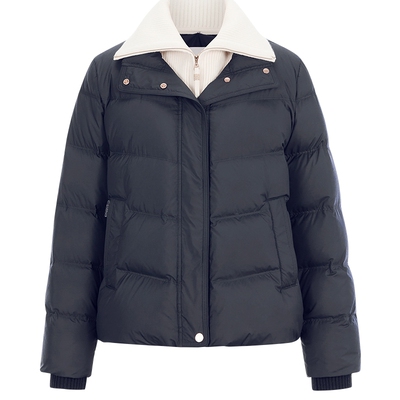 CADIDL卡迪黛尔【商场同款】半开领短款鹅绒羽绒服女2025冬季新款