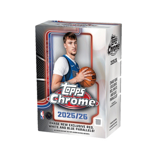 2025-26 TOPPS CHROME 独占红蓝白折射篮球手雷盒 球星卡 收藏卡