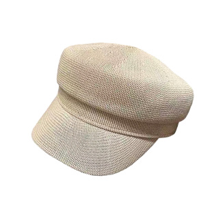 春夏报童帽简约透气亚麻白色黑色鸭舌帽遮阳画家帽显脸小八角帽潮