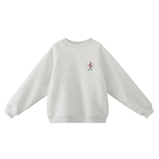 女童加绒卫衣2025冬装新款女大童初中生加厚儿童学生保暖套头上衣