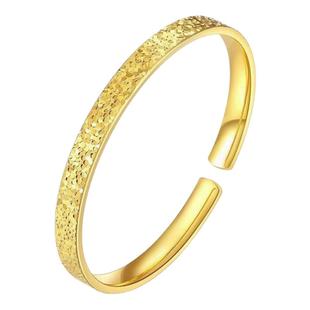 金包银开口碎冰冰手镯真金白银女款镯子小众高级感传承不掉色手环