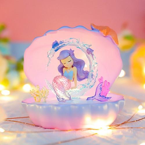 新品 公主系列海洋公主珍珠贝壳氛围星星灯桌面小摆件宿舍照明灯