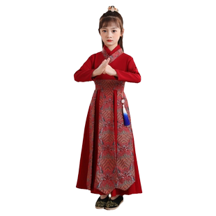 儿童汉服男女孩春秋古装演出服花木兰女侠国学服古风公子服侠客服