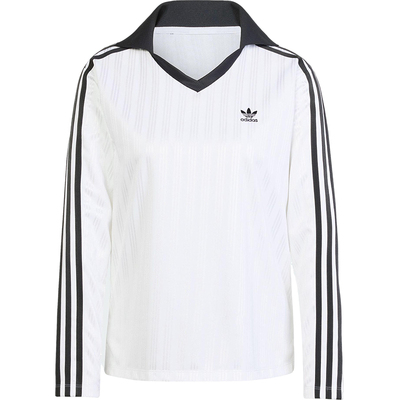 Adidas/阿迪达斯官方正品三叶草女士刺绣运动休闲翻领长袖JD2605