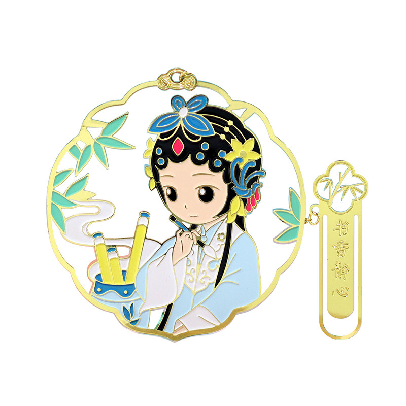 教师节礼物特色戏曲文创琴棋书画金属黄铜戏曲卡通创意文具实用礼