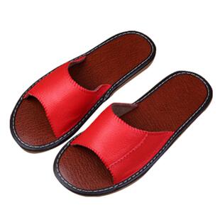 海宁真皮拖鞋夏季居家居男女防滑实心底地板拖鞋室内情侣凉拖鞋