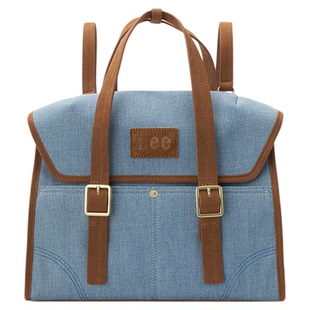 Lee复古帆布牛仔双肩包通勤大容量出行电脑包学生斜挎背包公文包