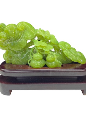 岫玉富贵平安四季豆挂坠颈饰