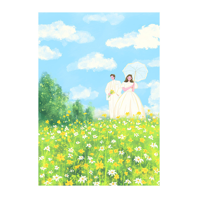 小耳朵【夏天】限量版画 温馨治愈客厅书房卧室装饰挂画带装裱