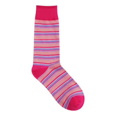 彩色横条肌理条纹日系拼色女长袜