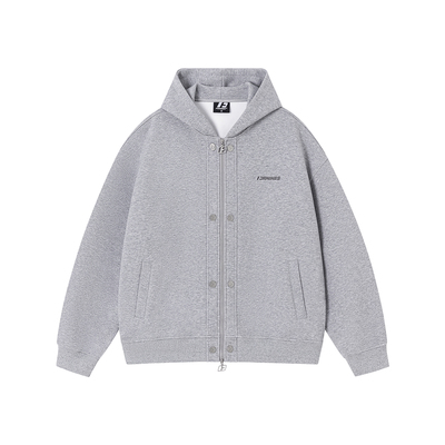 FORNINES重磅520g双拉链卫衣男女情侣春季连帽开衫潮牌空气层外套