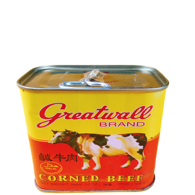 香港进口长城牌咸牛肉罐头340g