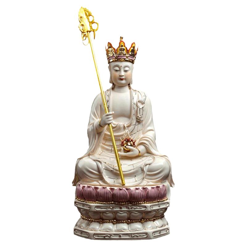 【感恩结缘优惠】《描金彩坐古莲地藏王菩萨像》地藏佛像供奉