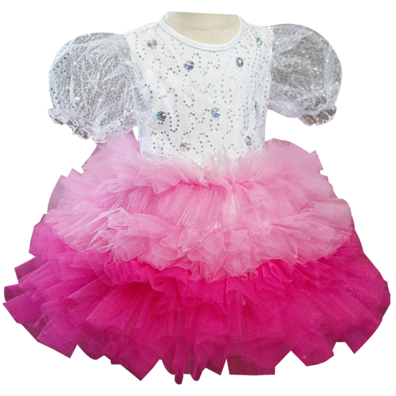六一儿童演出服蓬蓬裙幼儿园纱裙表演服女花童公主蛋糕裙舞蹈服装