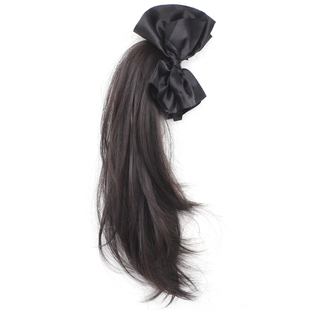 千金感蝴蝶结抓夹高马尾假发女蓬松增发微卷假辫子气质发饰马尾辫