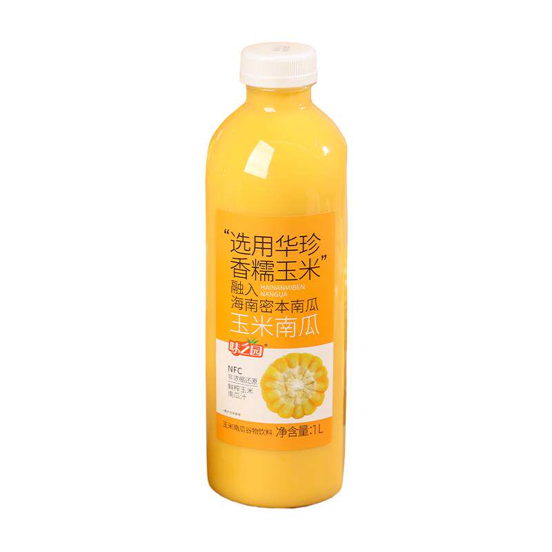 味之园玉米南瓜汁饮料NFC现磨鲜榨玉米汁粗粮饮品1L*6瓶整箱