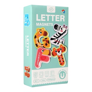 Kids Puzzle Stickers儿童字母数字磁性拼图软磁冰箱贴蒙氏玩具