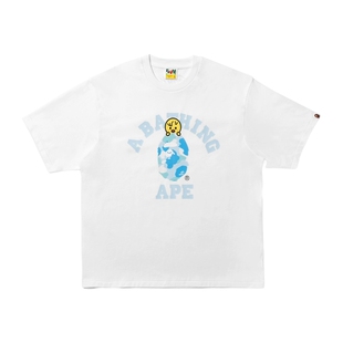 BAPE X STRAY KIDS联名男装25年秋冬迷彩猿人印花短袖T恤