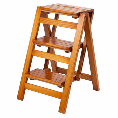全实木三步四步松木人字梯