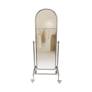 试衣镜服装店专用不锈钢落地全身镜女装店穿衣镜带轮子立式镜子