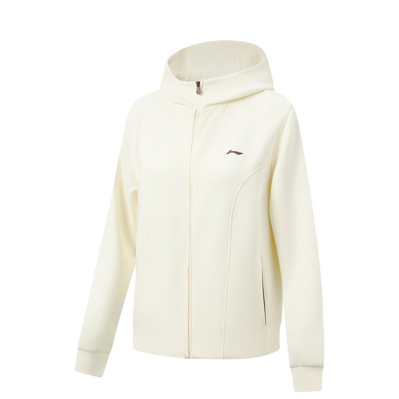 李宁连帽女开衫连帽卫衣运动服
