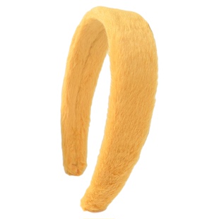 明媚黄色毛绒宽边发箍2026秋冬新款氛围感高颅顶头箍ins风发卡女