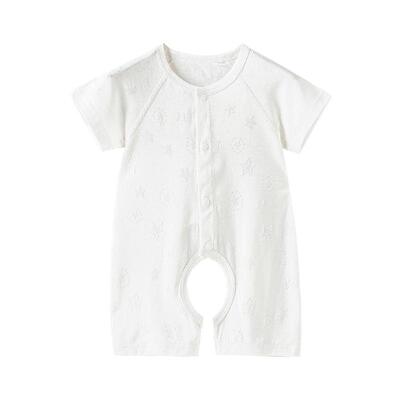 贝肽斯婴儿短袖开档连体衣夏薄款