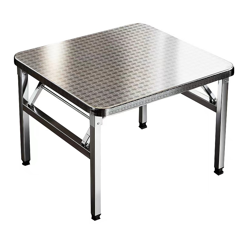 304特厚不锈钢折叠家用桌子吃饭桌烧烤方桌户外餐桌夜市摆摊桌子